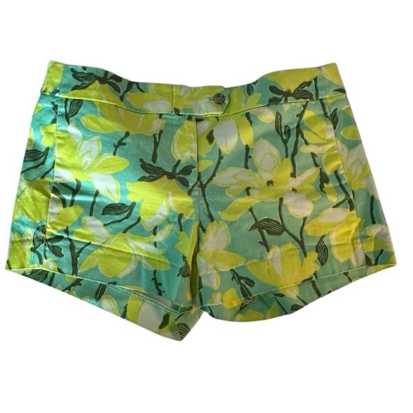 J.Crew Women's Yellow & Green Floral Print Stretch Chino Shorts Size 6 - Picture 1 of 4